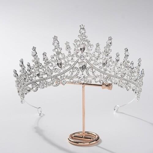 Princess Crystal Leaf Wedding Tiara Cubic Zircon Bridal Crown Rhinestone Noble Beauty Pageant Diadem Crowns For Brides Headbands