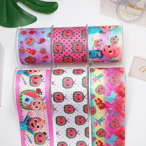 DIY Craft Supplies Cartoon Printed Grosgrain Satin Ribbon 50 Yards, Planar Resins 30 Pieces. MR-53908