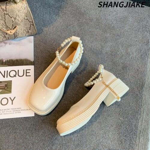 Mary Jane Shoes Womens Single Shoes 2021 New Uniform Small Leather Shoes Japanese Retro Beaded Anime Shoes Womens Shoes
