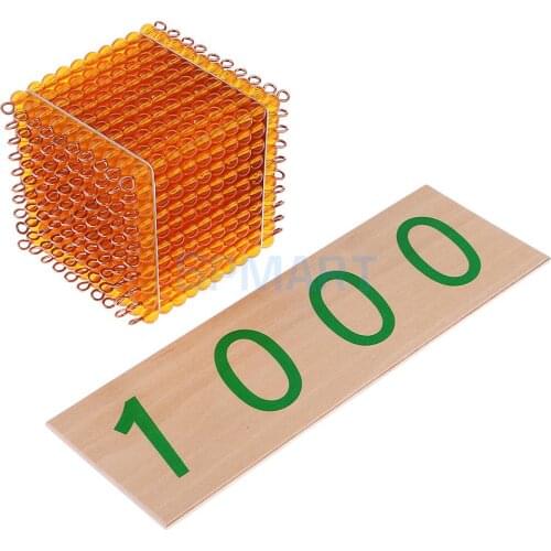 Thousand Beads Cube Suqare w/ 1000 Number Card for Montessori Early Learning Developimg Toy