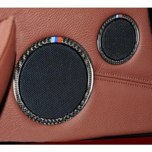 Carbon Fiber for BMW X5 X6 E70 E71 Car Styling Door Audio Speaker Ring Sound Decorations Loudspeaker Trim Cover Auto Accessories