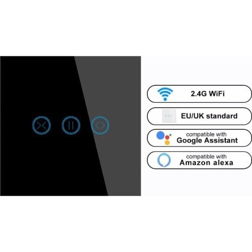 WIFI Tuya Touch screen smart curtain blind switch window opener roller shutter door wifi switch remote control smart life app