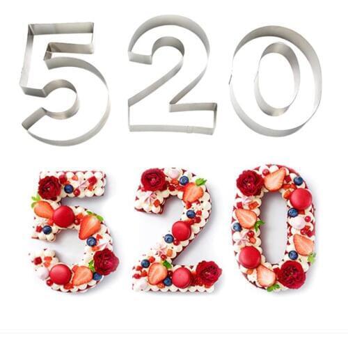 Numbers Shape Cake Mold Stainless Steel Cutter Decorating Stencil Sugar Cake Digital Stamper Cutter Baking Fondant Mould