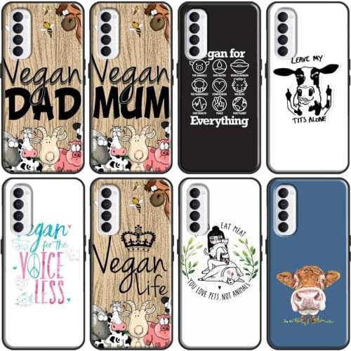 Vegetarian Quotes VEGAN LOVE VEGGIE Case For Realme 8 Pro 6 7 i Q3 Pro C3 C21 GT Neo Cover For OnePlus 9 Pro 8 7T 8T 9R Nord