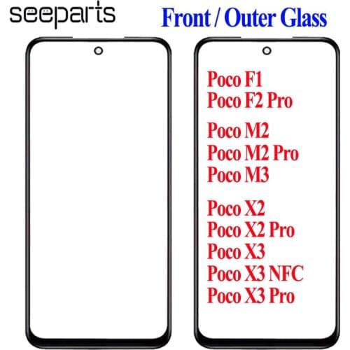 For Xiaomi Poco X2 X3 Pro Outer Glass Front Panel X3 NFC Outer Glass Screen Panel M2 Pro M3 Front Glass F1 F2 Pro Outer Glass