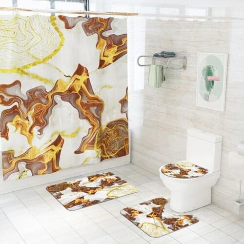 Waterproof Shower Curtain 2021 New Design Creative Bathroom Curtains Blind Three Mats Set For Washroom Hotel Home Decoration