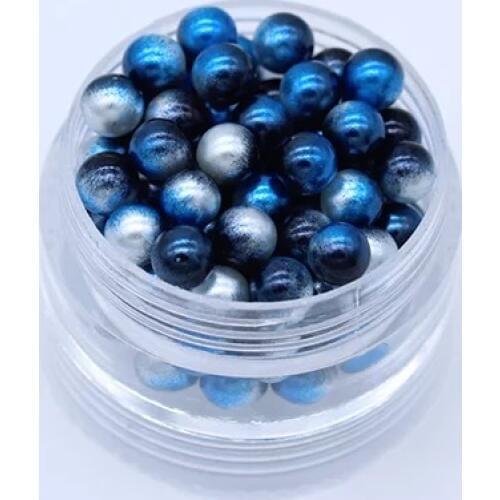 3/4/5/6/8mm Dark Blue Colorful Multicolor No holes Round Imitation Garment Pearl For Fashion Jewelry Making 11