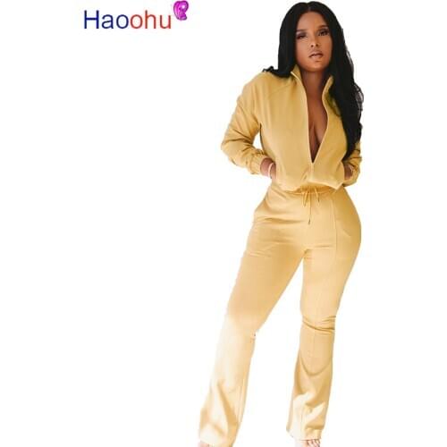 Casual Sporty Workout Women Two Piece Outfits Front Zipper Long Sleeve Jacket Tops and Skinny Flare Pant Activewear Matching Set