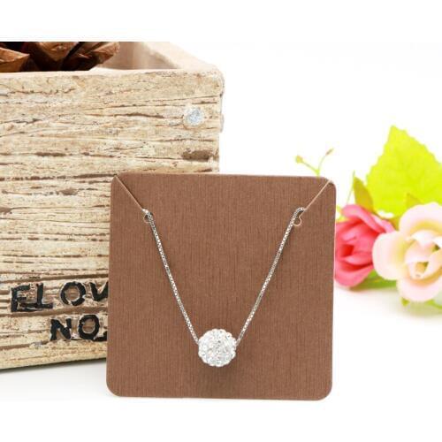 100Pcs/lot 5x5cm Blank Kraft Paper Jewelry Necklace Card Favor Label Tags Ear Clips Necklace Display Packaging Cards Wholesale
