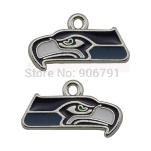 100pcs a lot single sided metal alloy enamel football team logo charm