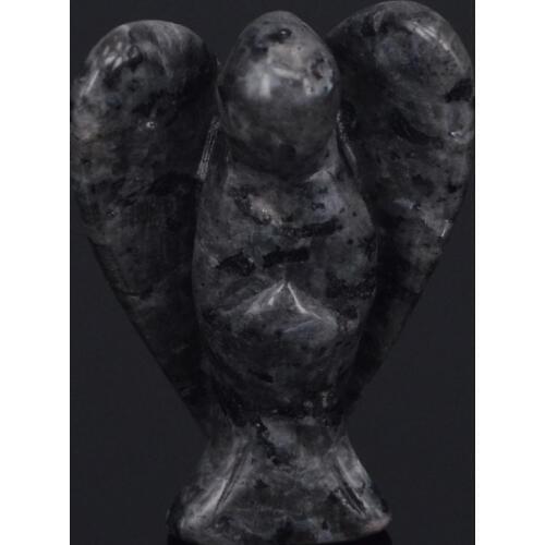 2 Inch Natural Larvikite Labradorite Gems Carving Angel Lucky Crafts Stone Figurine Chakra Healing Reiki Stone