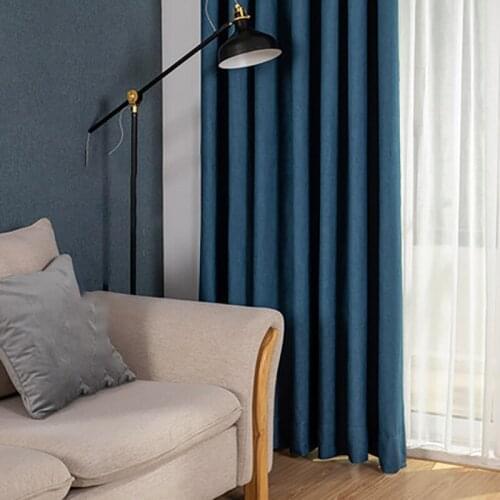 2021 Blackout Curtains For Living Room Para Salon Cortinas Rideau Nordic Modern Minimalist Linen Solid Color Sunshade Curtain