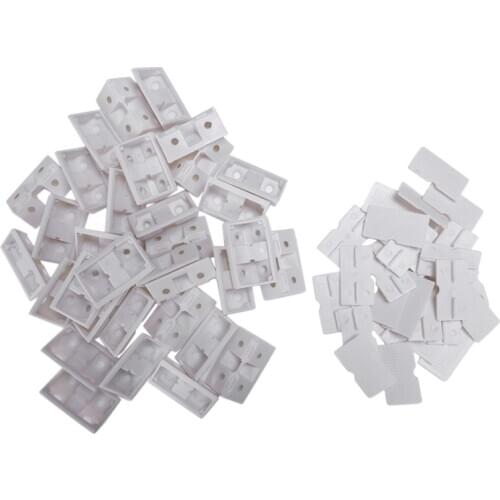 30pcs Shelf Cabinet 90 Degree Plastic Corner Braces Angle Brackets White