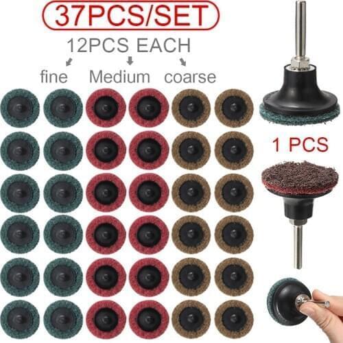36pcs 2" 50mm Sanding Discs Set Type R Roll Lock Sanding Polishing Sander Pads With Disc Holder For Power Abrasive Tool