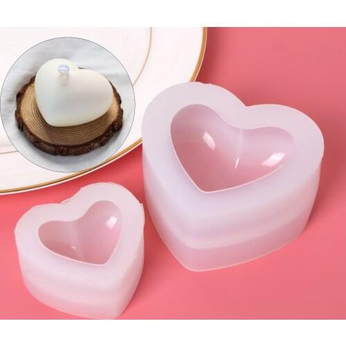 3D Heart Cake Silicone Mold Cake Baking Pastry Mould DIY Handmade Love Candle Aroma Gypsum Plaster Mould Kitchen Baking Tools