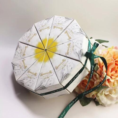 50pcs (5 sets) Wedding Favors white Gray/red/pink/sky blue Marble Cake Candy Boxes birthday party wedding decor special Gift Box