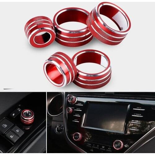 5X Air Condition Button Covers Control Knob Ring Trim for Toyota Camry 18
