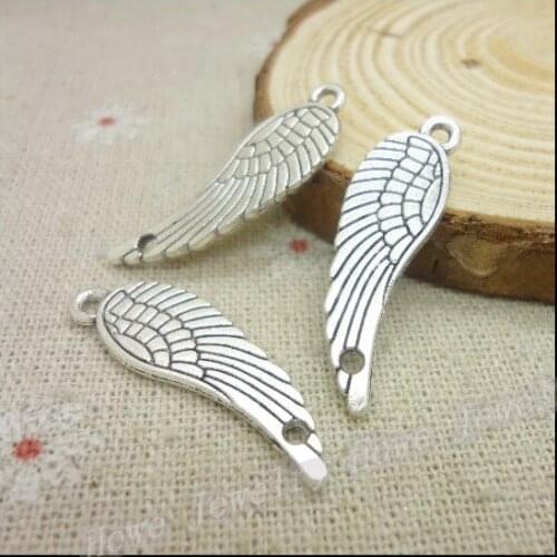 Free shipping! 47pcs Antique silver Charms WingsPendant Fit Bracelets Necklace DIY Metal Jewelry Making