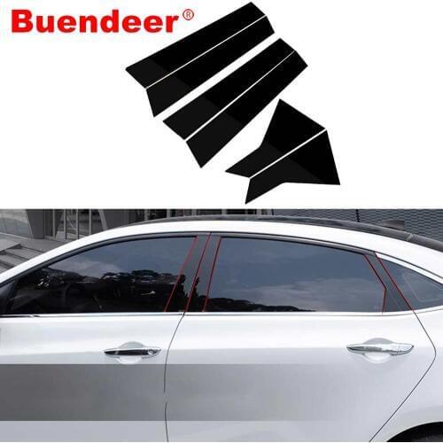 Buendeer for Honda Civic 10th Generation EX EX-L Touring Si Sedan Type R Hatchback 2016-2019 Piano Black Pillar Post Trim Cover