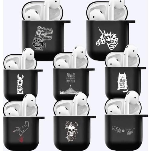 For Apple Airpods 1st Gen A1523, A1722/airpods 2nd Gen A2032, A2031 Anti-drop Black Silicone Wireless Bluetooth Earphone Case