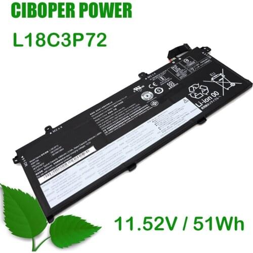 CP New Genuine Laptop Battery L18C3P72 11.52/51Wh L18M4P73 L18M4P74 L18C3P71 02DL007 02DL008 02DL010 SB10K976 For T490 T495 P43S