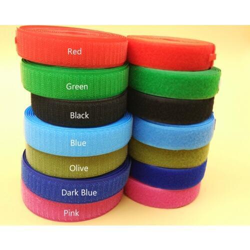 New 1" 25mm Colorful 25M Hook+Loop Roll Hook Loop Fastener Tape For DIY Repair Shoes Clothes Wire Organiser Garments Accessories