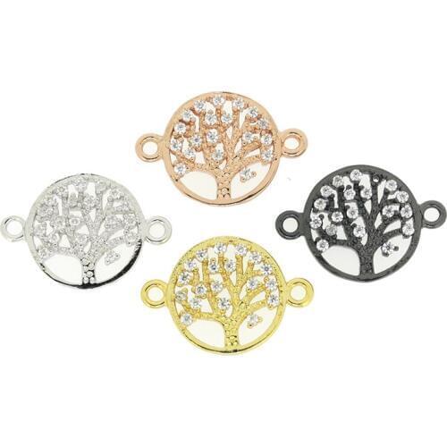 Dankaishi Simple Style Life Tree Connectors Jewelry Fingdings Accessories Charms for Bracelet Necklace Making Fashion Style