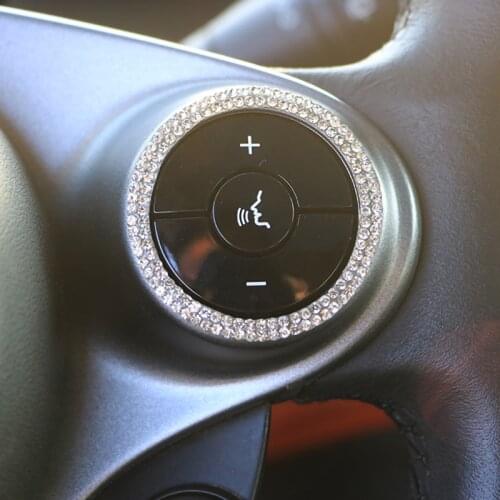 For New Smart 453 Fortwo Forfour 2pcs Personalized Flash Drill Multifunction Steering Wheel Decal Decoration Sticker Accessories