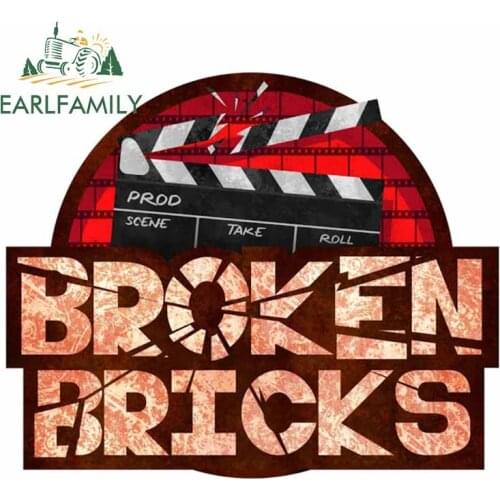 EARLFAMILY 13cm x 10.7cm For Broken Bricks Decal Creative Car Sticker for Rear Windshield Car Door Trunk Decoration