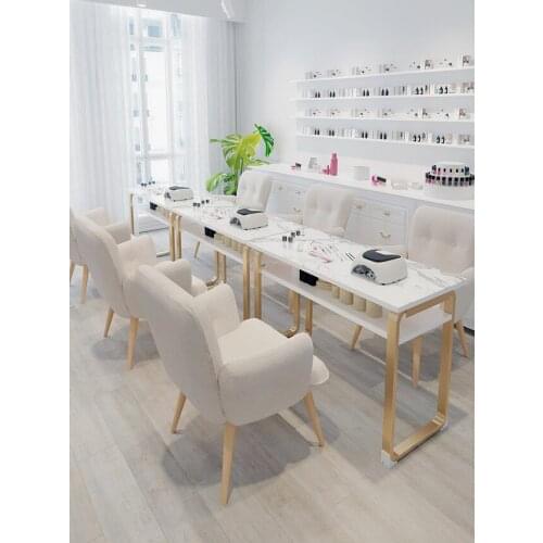 Economy nail table and chair set ins Japanese simple single double nail table