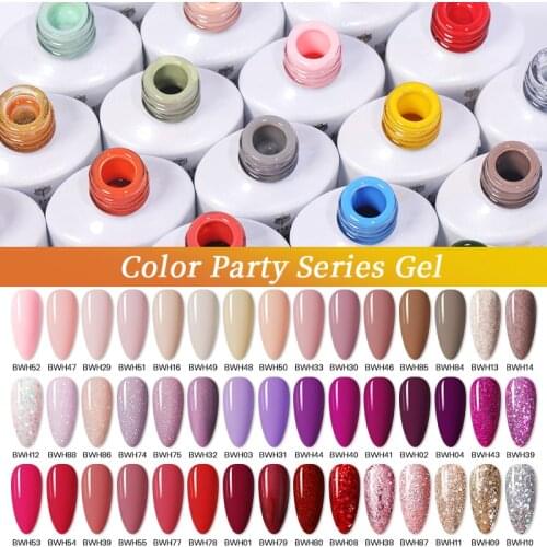 BORN PRETTY 7ml Shining Glitter Nail Gel Polish Black White Purple Semi-Permanant Soak Off UV Gel Polish Nail Art Gel Varnish