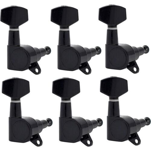 Guitar Sealed Small Peg Tuning Pegs Tuners Machine Heads For Acoustic Electric Guitar Guitar Parts( Black 6R )