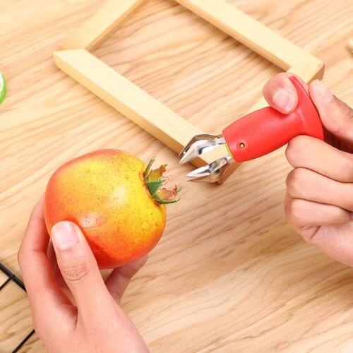 Kitchen Fruit Gadget Tools Strawberry Slicer Cutter Strawberry Corer Strawberry Huller Leaf Stem Remover