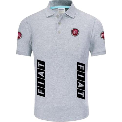 Summer High quality brand Fiat logo polo short sleeve shirt Fashion casual Solid Polo Shirt unisex shirts