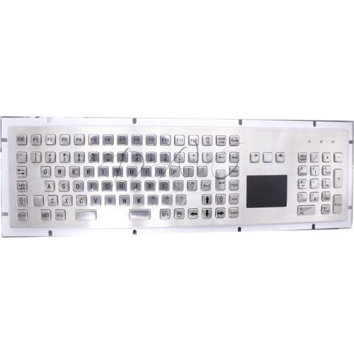 Mechanical USB Metal Industrial Keyboard With Touchpad 103 keys Ruggedized Keyboard Stainless Steel USB kiosk Keypad