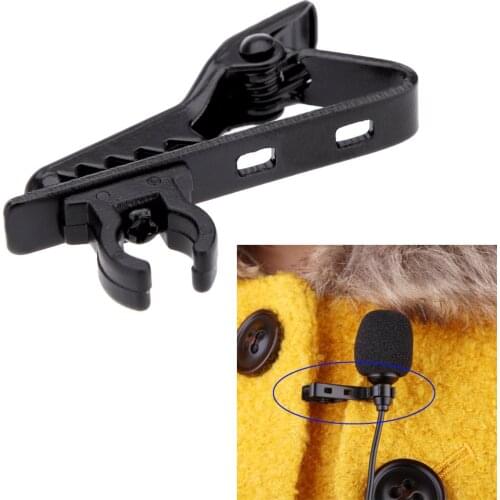 Metal Pro Black Microphone Lapel Tie Clip for Lapel Lavalier Mic