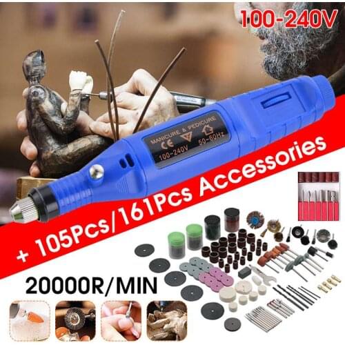 20000r/min Electric Grinder Mini Grinder Engraving Pen Rotary Tool Kit Trimming Polishing Micro Drilling Tool With 161Pcs/105Pcs