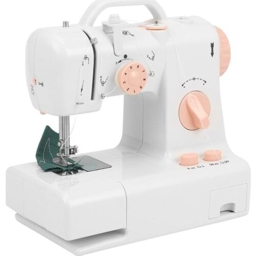 Mini Sewing Machine Fhsm-318 Built-In Light Household Multi-Function Crafting Mending Machine Design Easily Carried Eu Plug