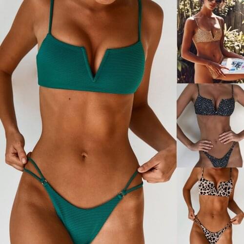 Minimalism Le Solid High Waist Bikinis Sexy Leopard Swimsuit Women Snake Print Bathing Suit 2020 New Swimwear Summer Beachwear