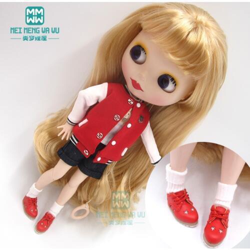 Blyth Doll Clothes fashion Fashion coat, cuffed shorts shoes for Blyth Azone1/6 doll accessories