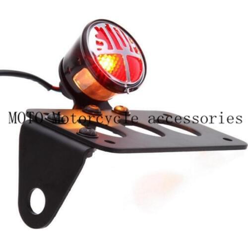 Motorbike Taillights License Plate Rear Brake Tail Light Mount For Harley Sportster Bobber Chopper Side Mount Tail Brake Lights