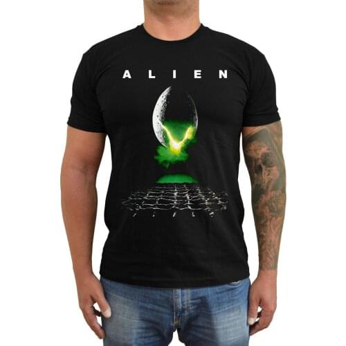Alien Movie Poster Weaver T-Shirt (Black) 100% Cotton Straight O-Neck Short Sleeve Tee Homme Men Funny Hipster T Shirt