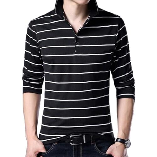 Tee Shirt Homme Men Casual New Fashion Korean Striped T-shirt Mens Streetwear Slim Fit Breathable Cotton Tshirt Tops Shirts