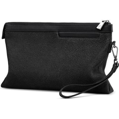 Genuine leather mans handbag large capacity envelope bag cowhide wallet leisure long zipper bag