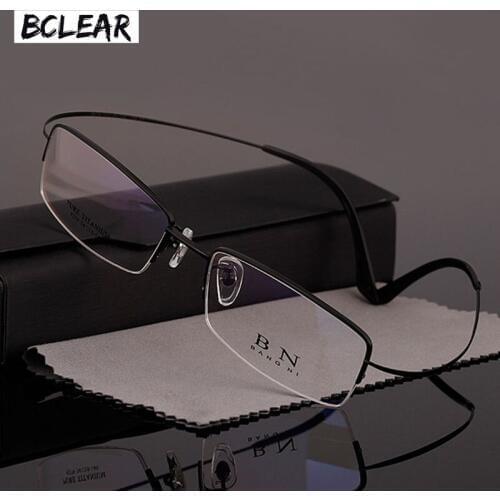 BCLEAR Mens business pure titanium half frame optical glasses ultralight comfort B Titanium eyeglasses T9279