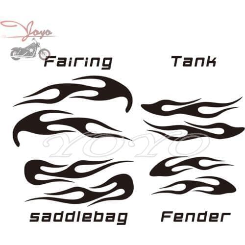Flame Decals Fuel Tank Sticker Fairing Stickers Saddlebag Decal For Harley Electra Glide Street Glide Ultra Classic Trike