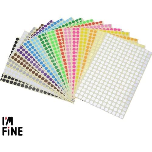 New 15 sheets Hot Circles Round Code Stickers Self Adhesive Sticky Labels White 6mm 8mm 10mm 13mm 16mm19mm 25mm 32mm 50mm 100mm