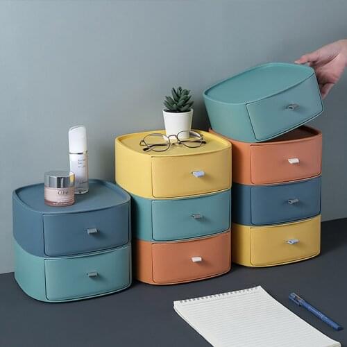 Drawer Type Desktop Storage Box Cosmetics Student Dormitory Stationery Organizing Box Desk Shelf