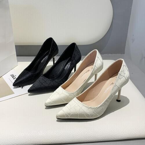 Fashion New Ladies Shoes Joker Female Wedding Office Simple Solid Color Designer Style Womens High Heels Tacones Mujer W32-33