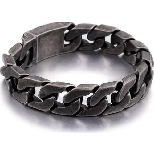 New Stainless steel jewelry Titanium steel 316L boiled black bracelet personality men chain